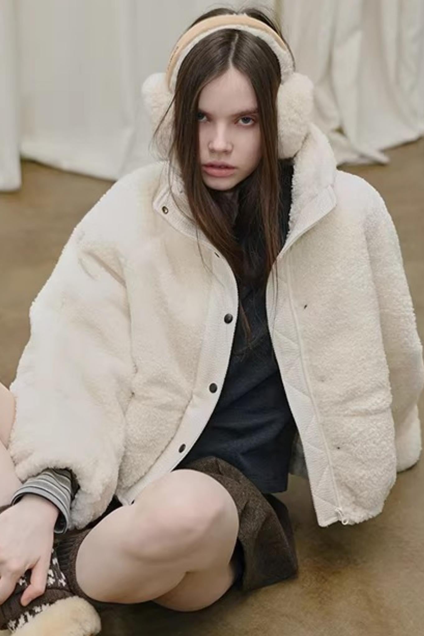 White Faux Shearling Jacket