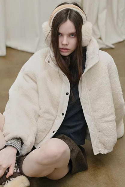 White Faux Shearling Jacket