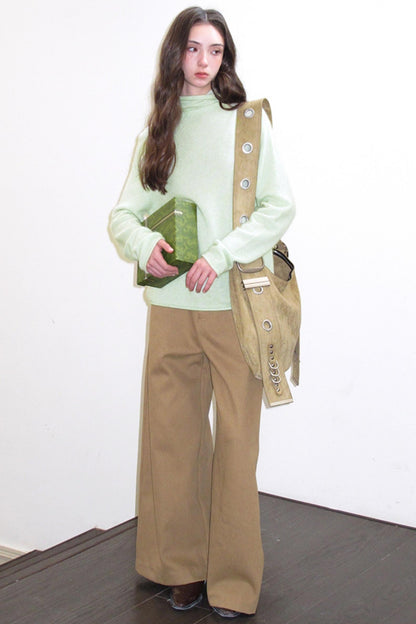 Sandstone Silhouette Velvet Denim Pants