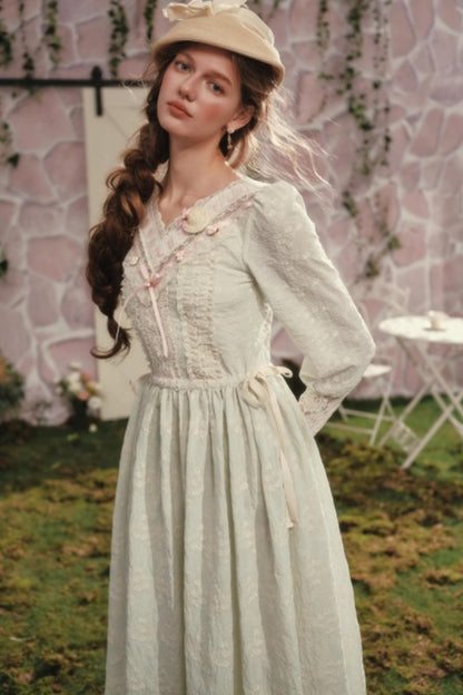 Lace Splicing Pastoral Dress