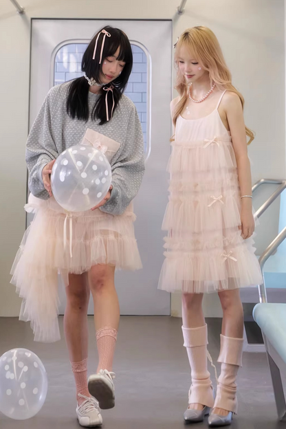 Gepunktetes Spitzen-Sweatshirt