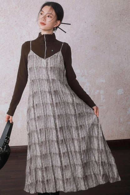 Velvet Tie-Dye Print A-Line Sundress