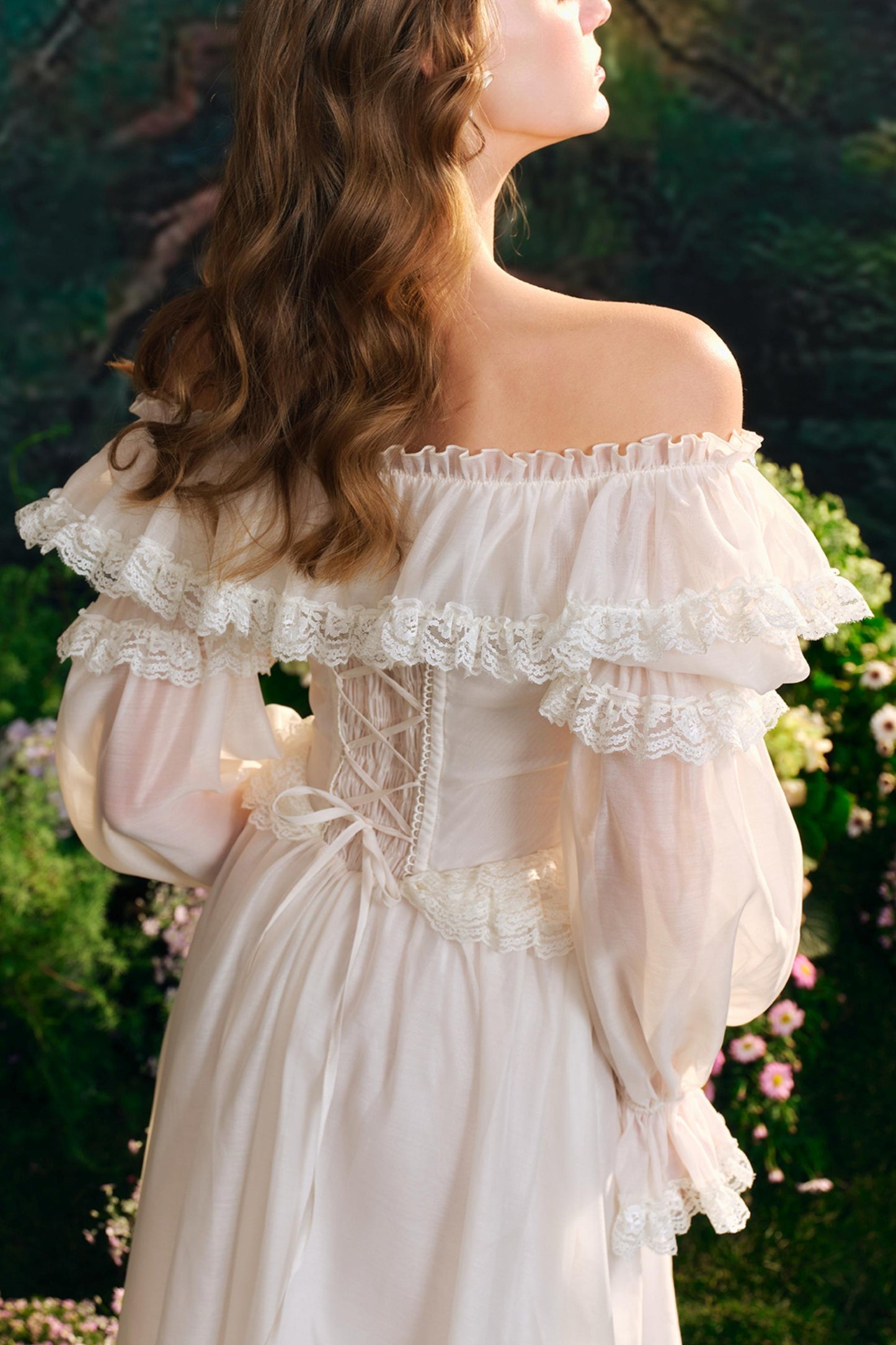 Blue Hydrangea One-Shoulder Dress