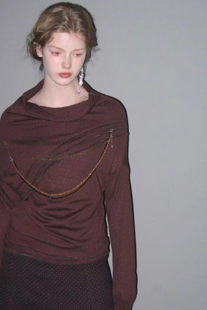 Off-Shoulder Knit Sweater