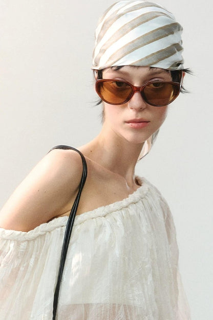 Wave Pattern Striped Headscarf