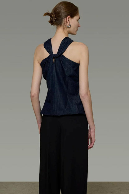 Cross Collar Halter Top