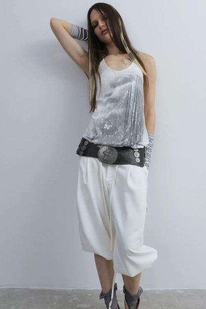 Equestrian Cargo Pleated Cuffed Pants
