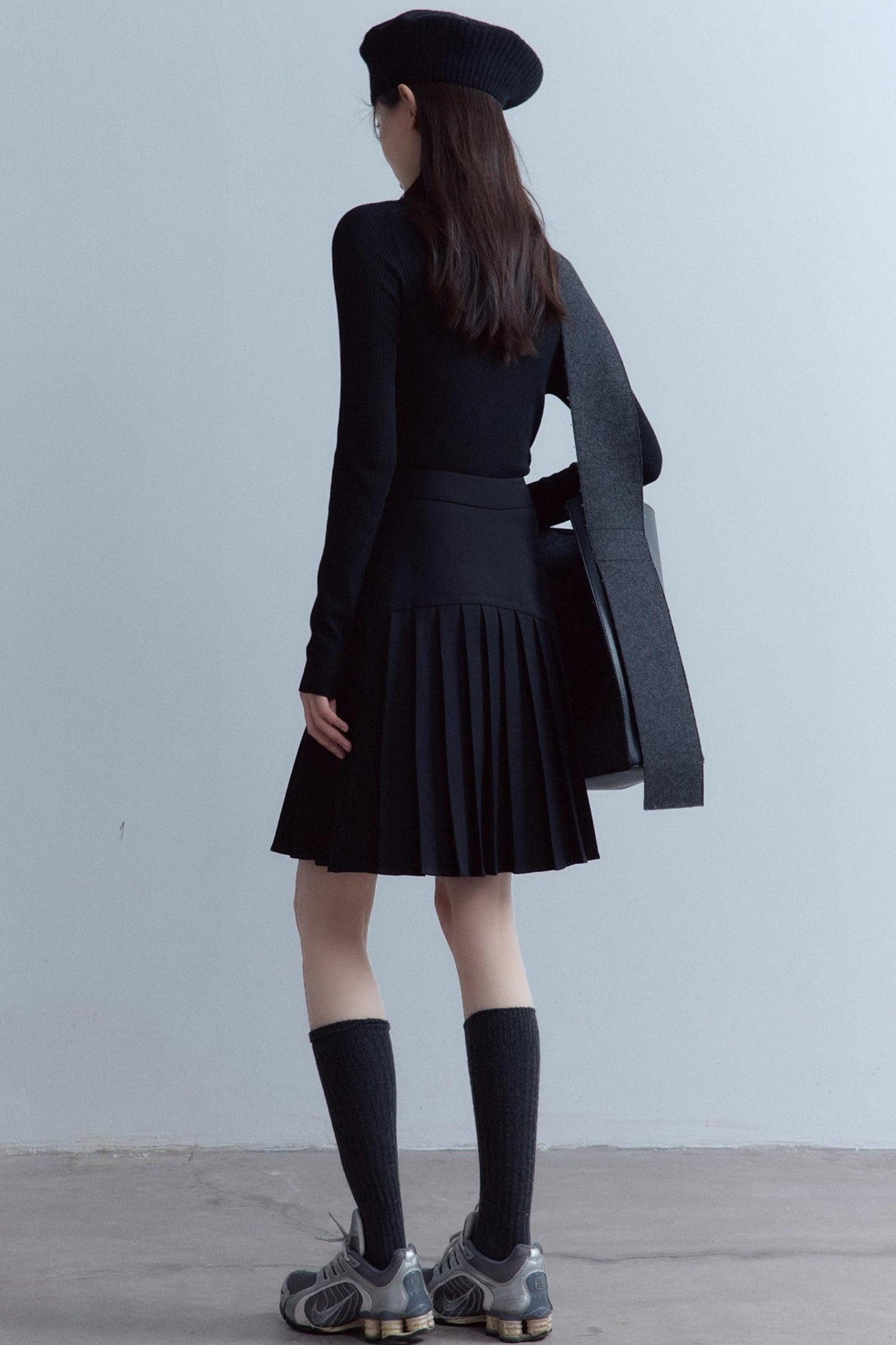 Elegant Asymmetrical Black Skirt