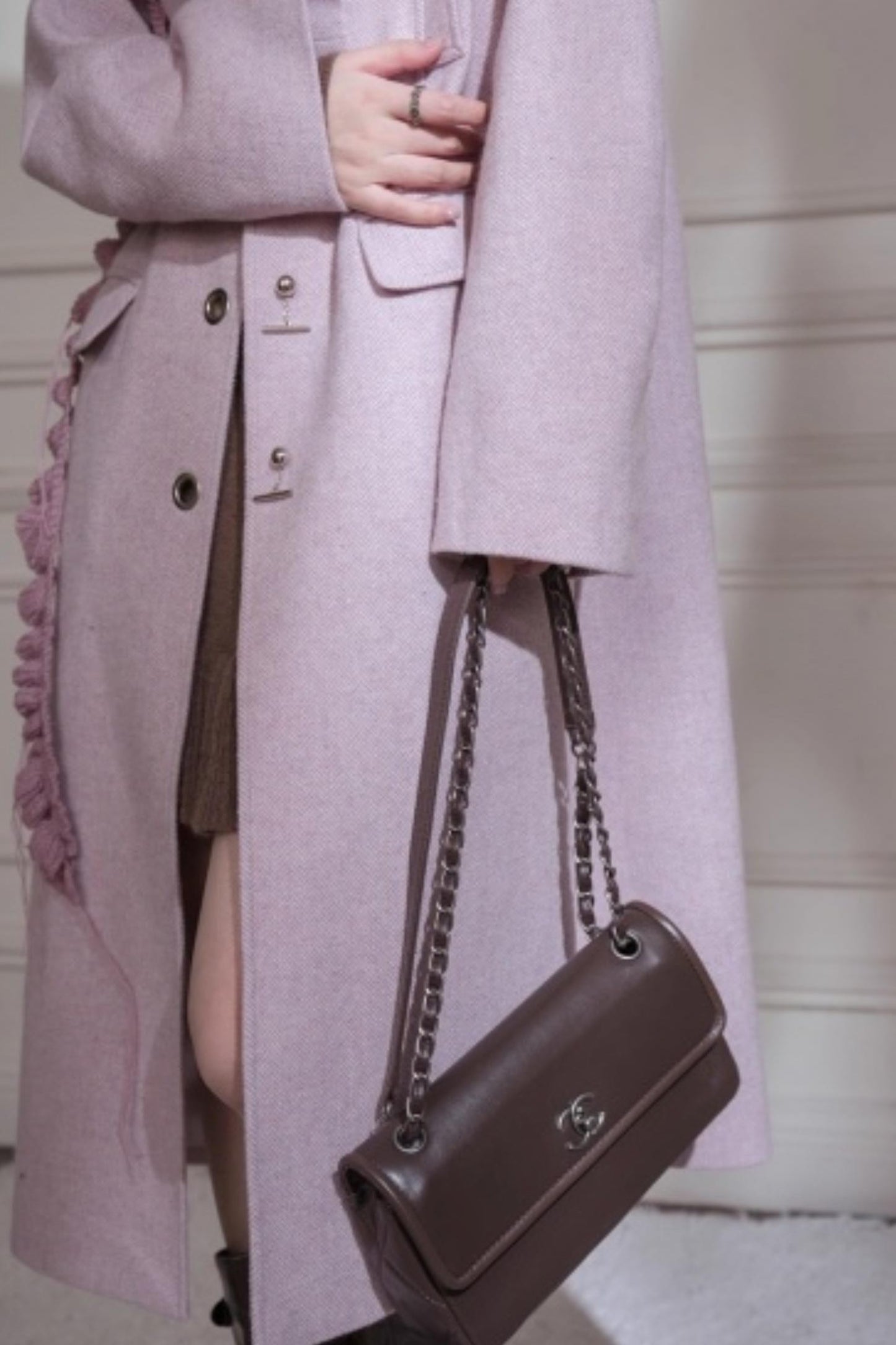 Teaberry Herringbone Tweed Coat