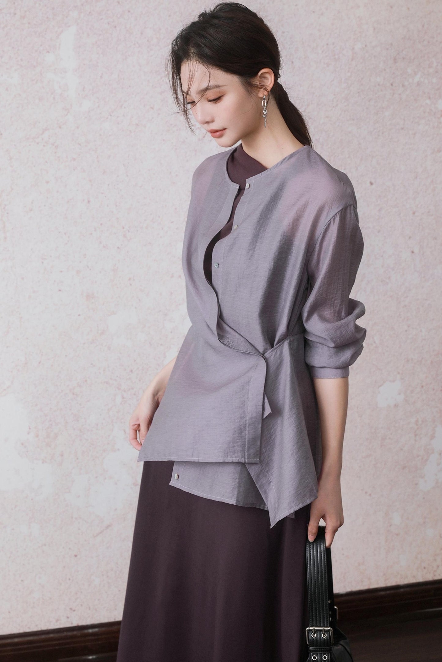 Elegant Purple Vest Dress