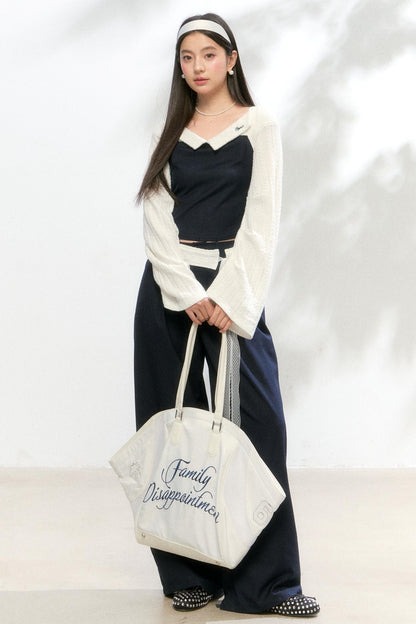 One-Shoulder Knitted Suit Set-Up