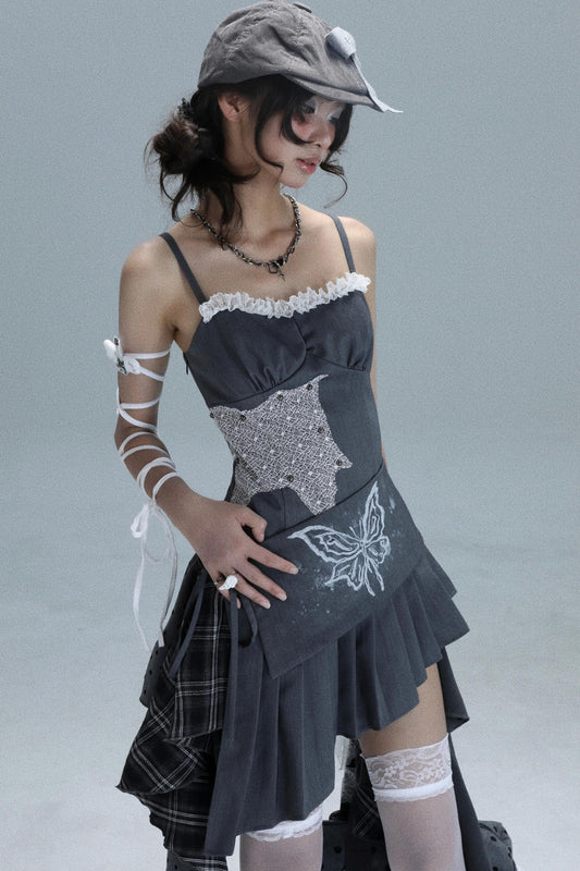 Polka Dot Plaid Patchwork Dress