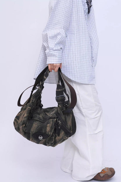 Vintage Denim Patchwork Bag