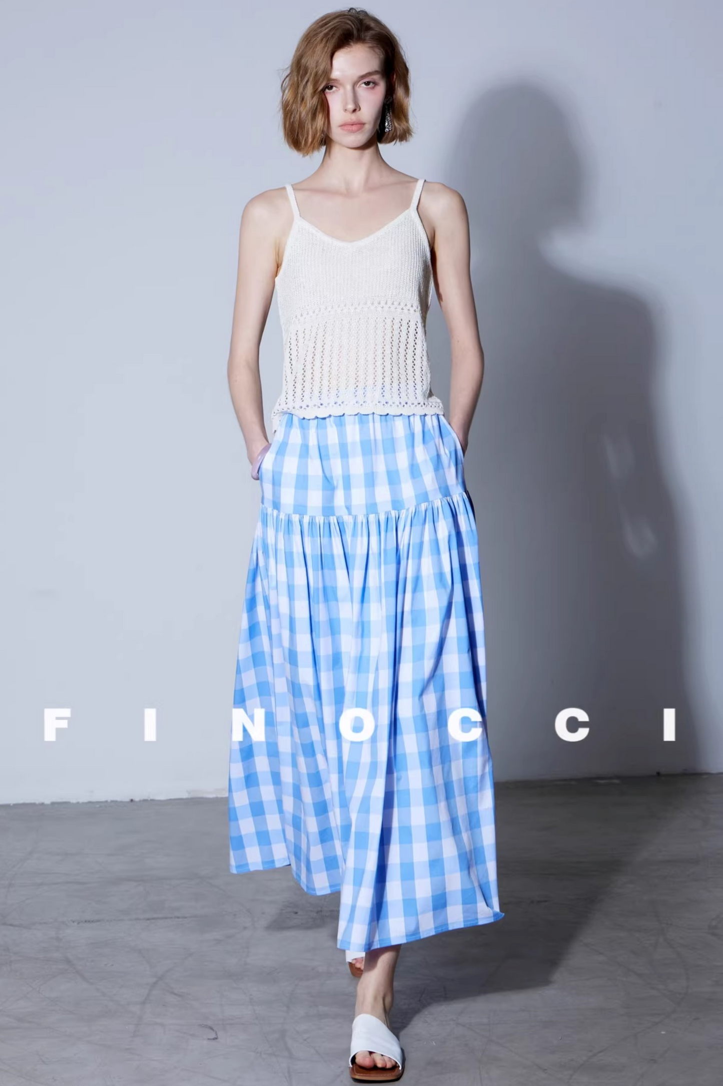 Yarn-Dyed Plaid A-Line Skirt