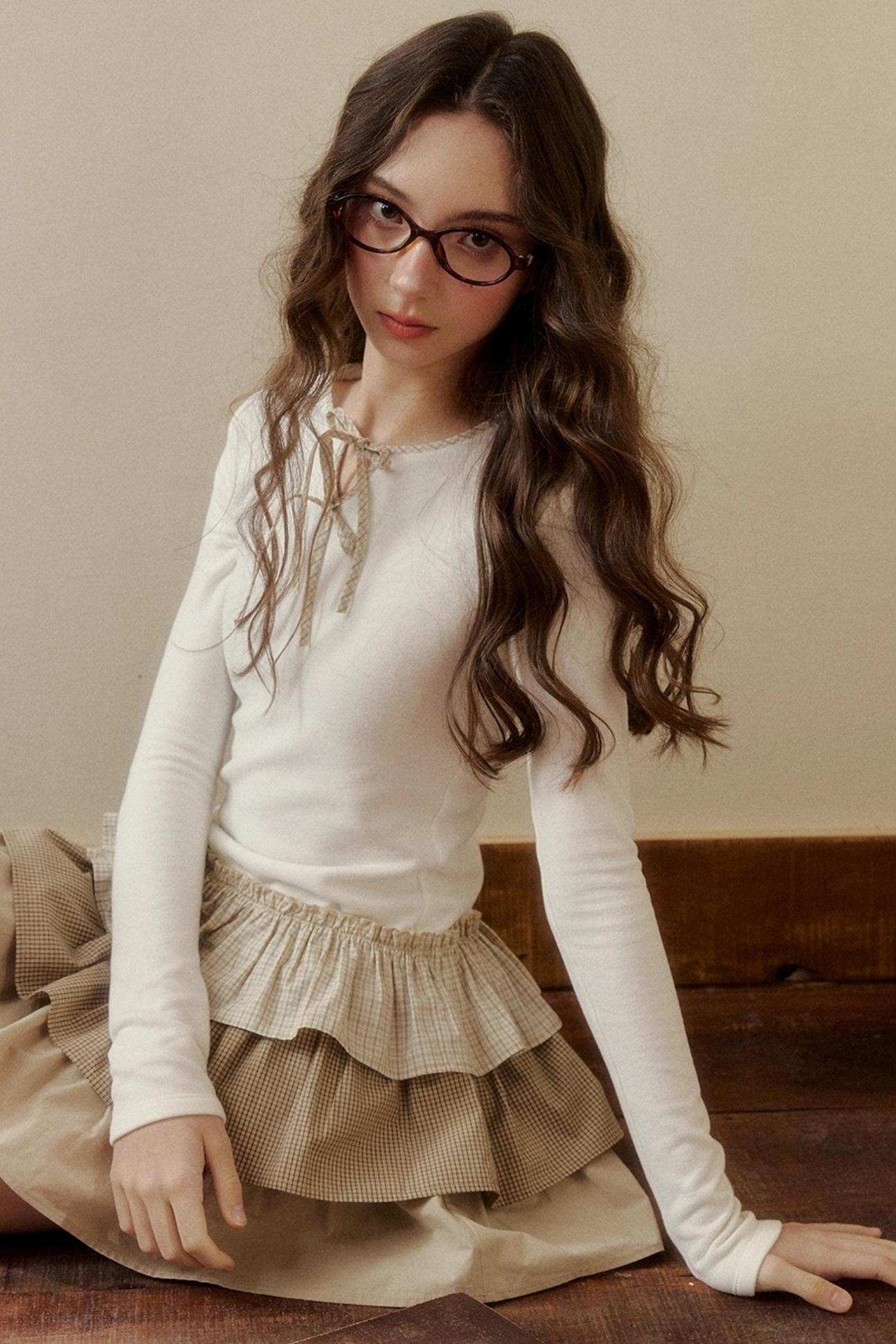 Retro Plaid Knit Tutu Skirt Dress