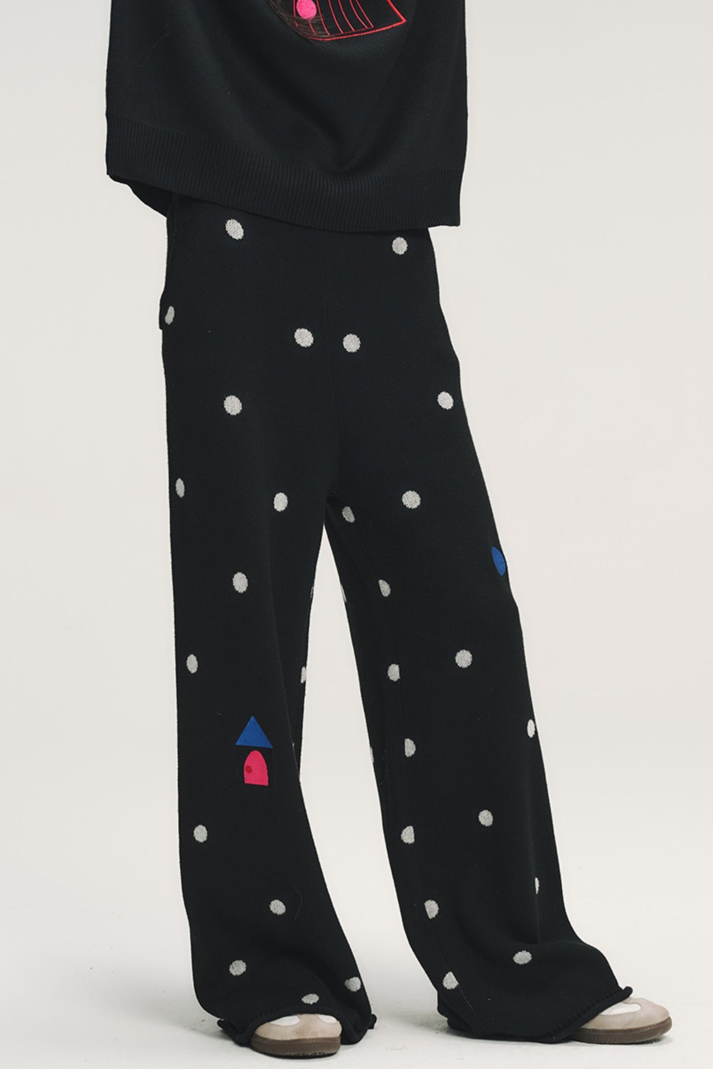 Colorful Polka Dot Knit Pants