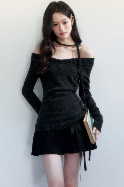 Snow Creek Off-Shoulder Sweater