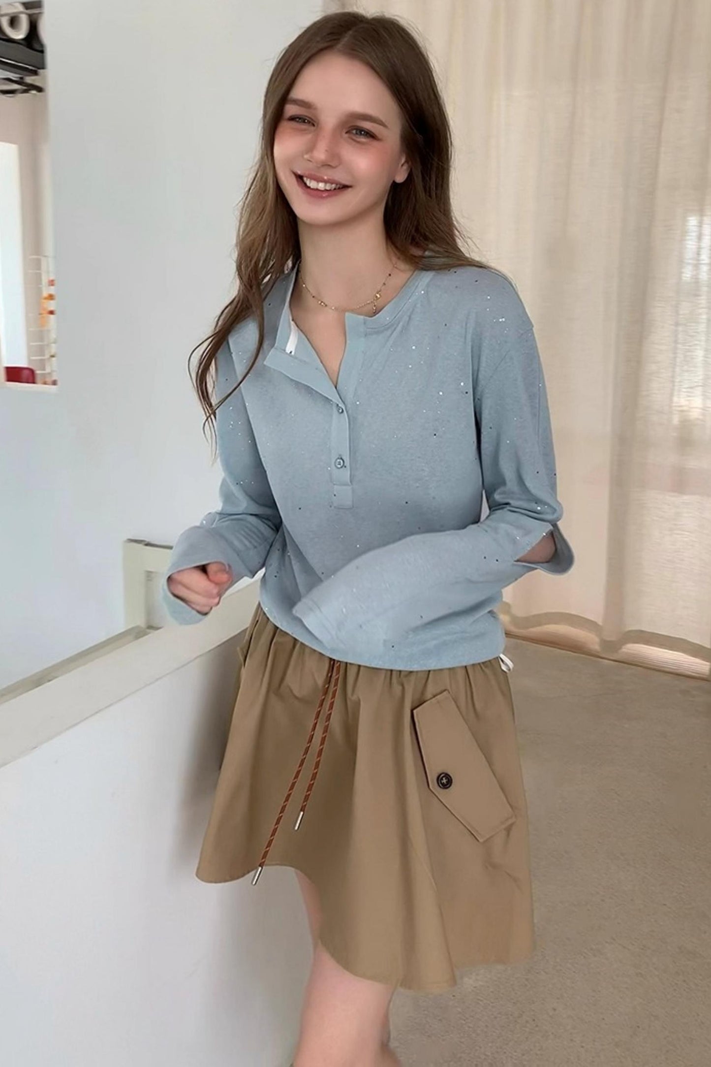 Drawstring A-line Aargo Skirt