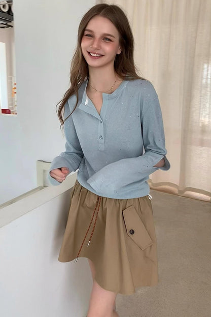 Drawstring A-line Aargo Skirt