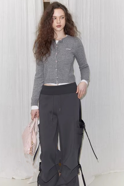 Uena Grauer Strickcardigan