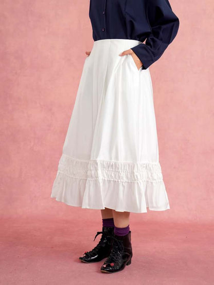 French Elegant Ruffled A-Line Skirt