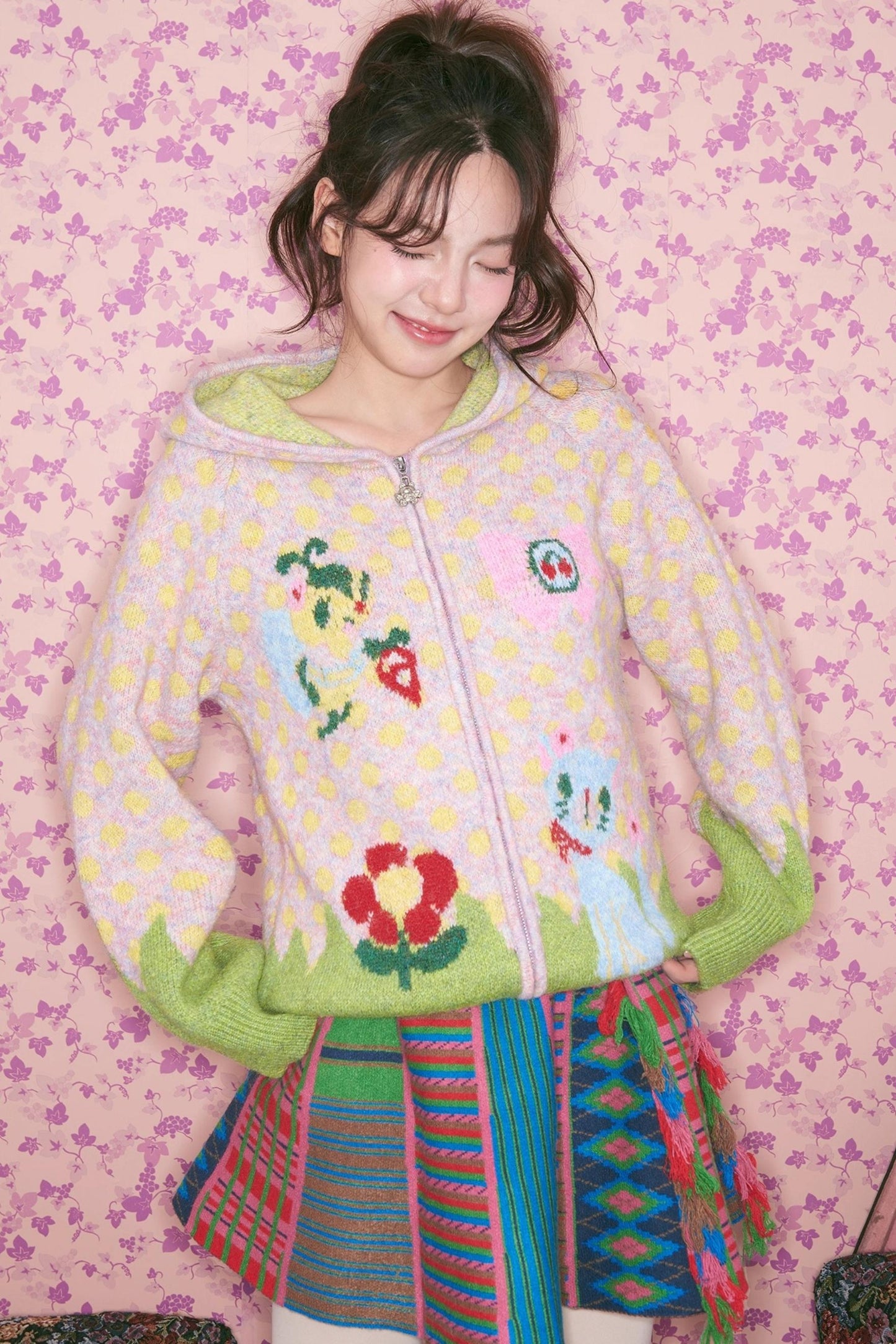 Colorful Ethnic Knitted Skirt