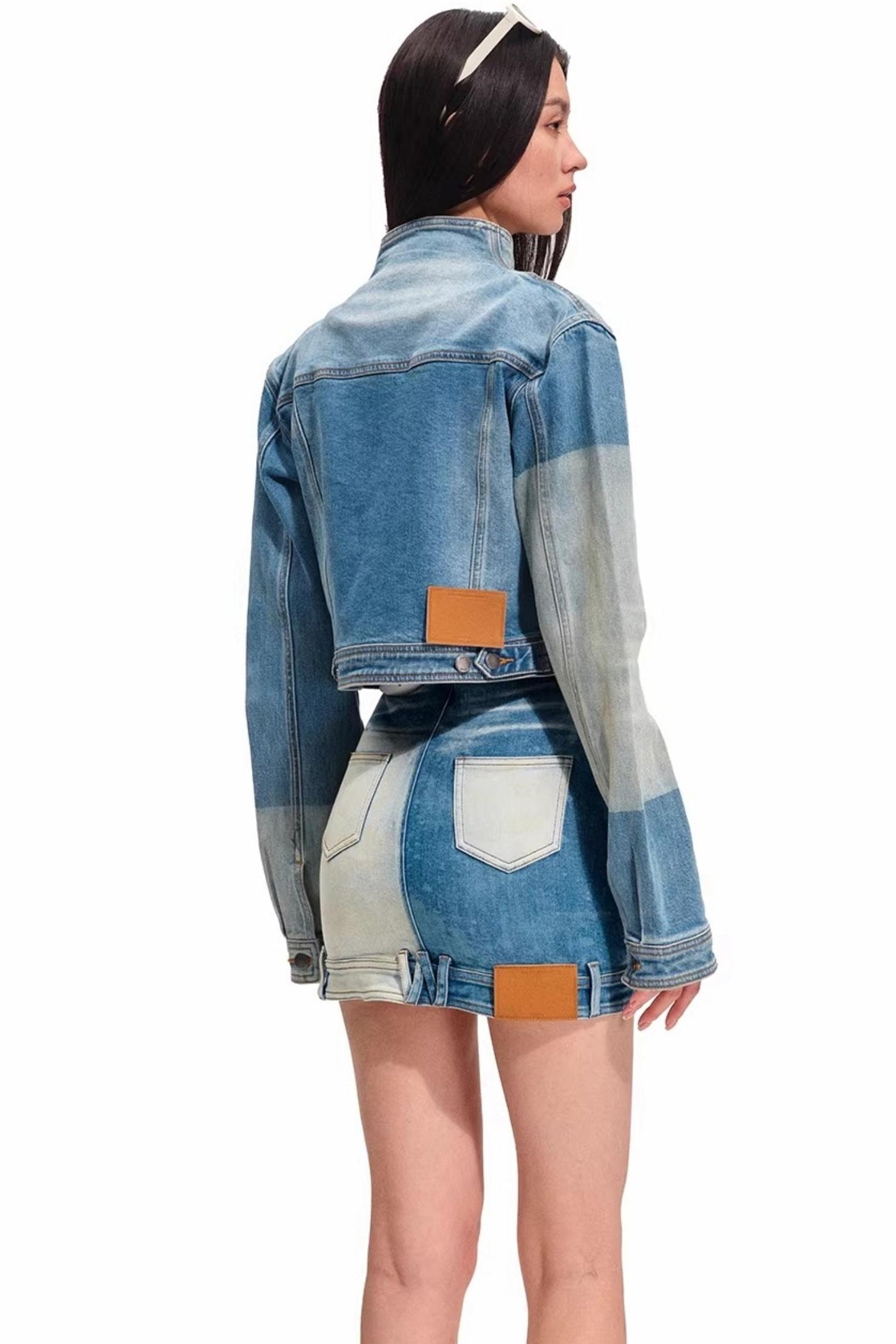 Colorblock-Denimkleid