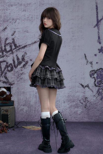 Checkered Power Play Black Top