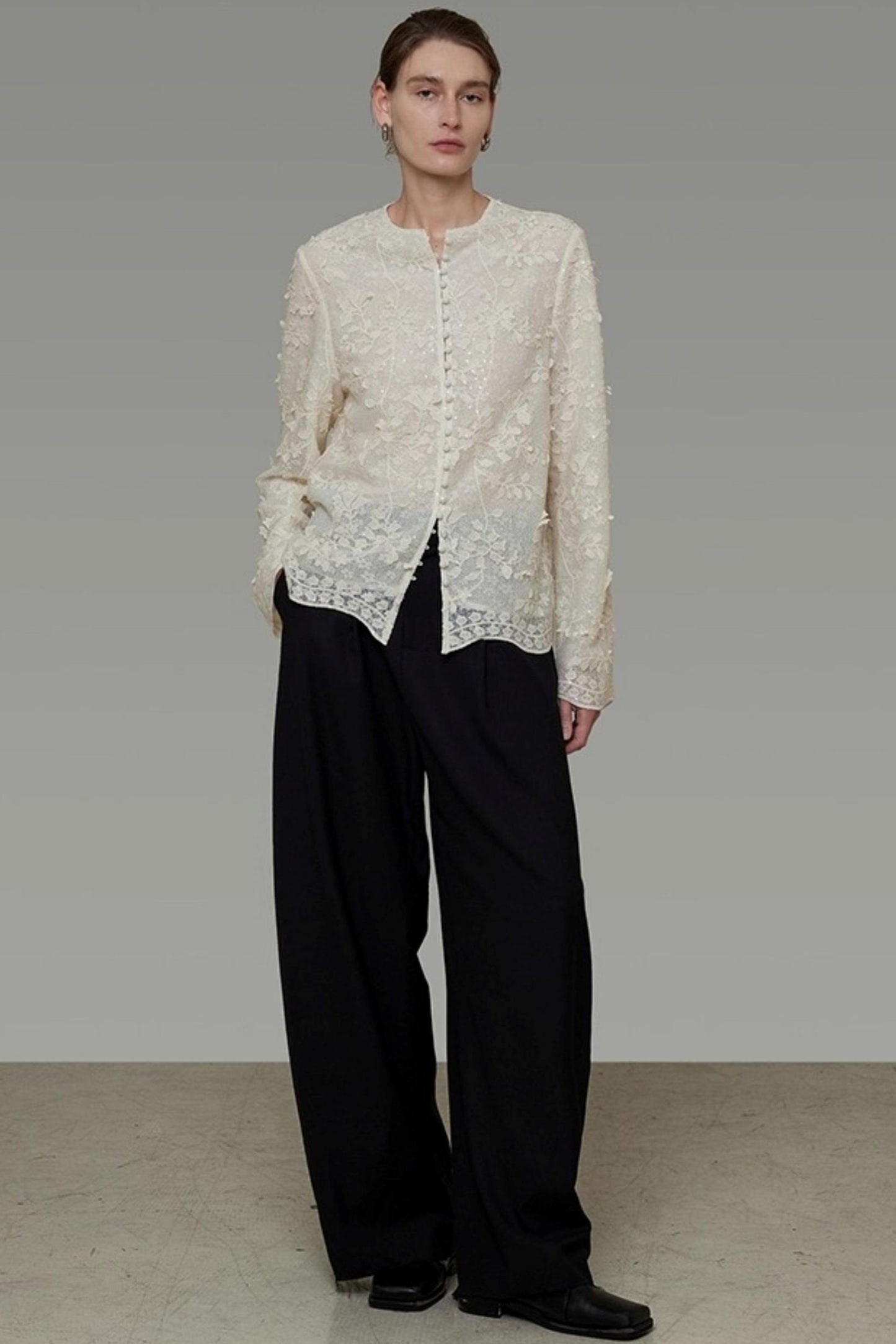 Three-Dimensional Jacquard Slimming Shirt