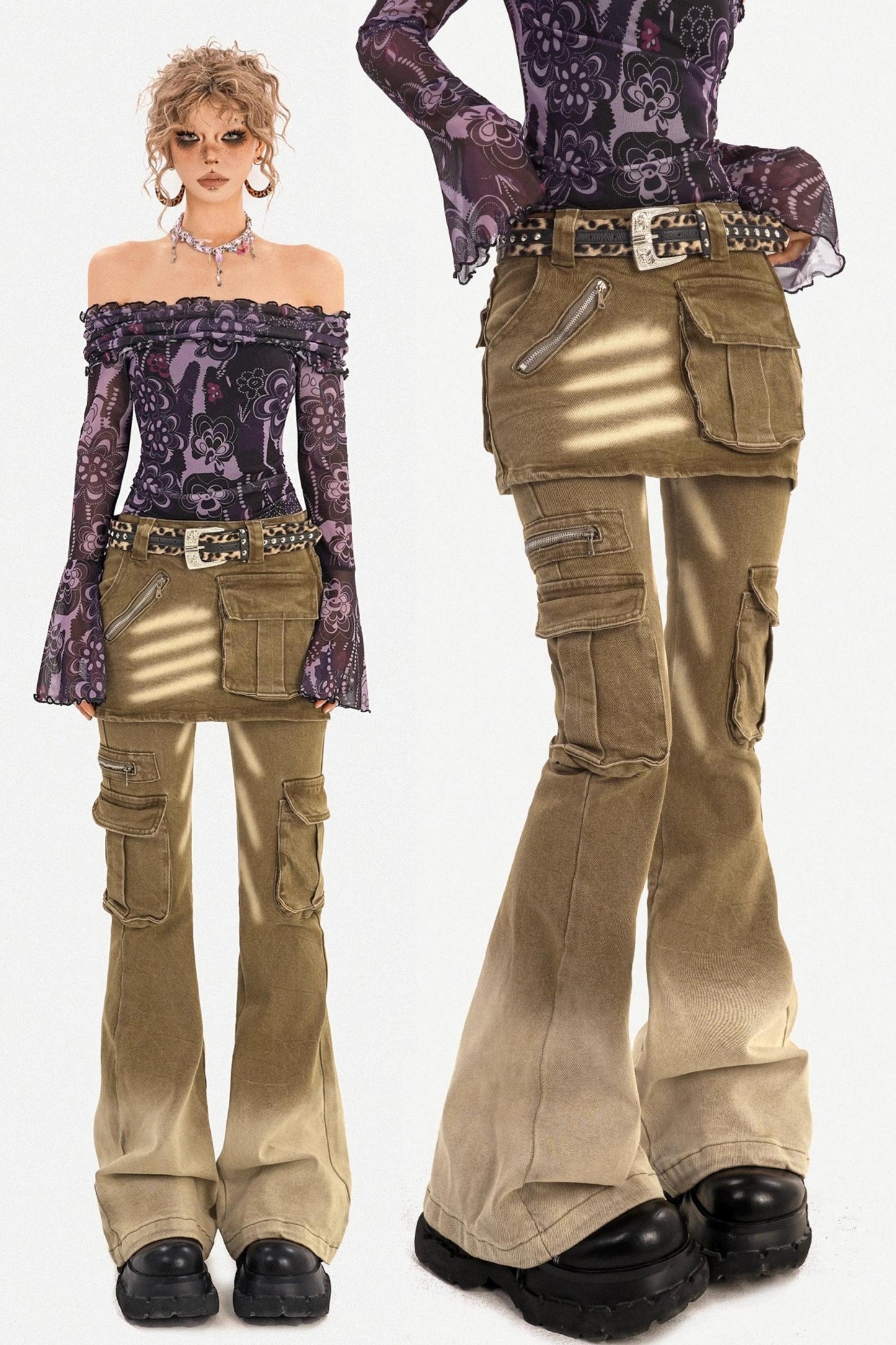 Retro Washed Flared Pants