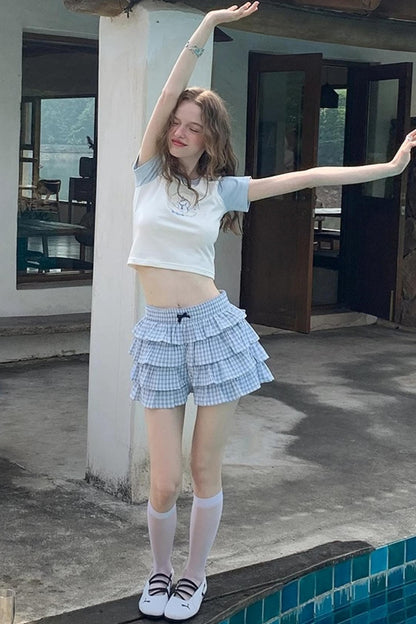 Blueberry Tiered Shorts