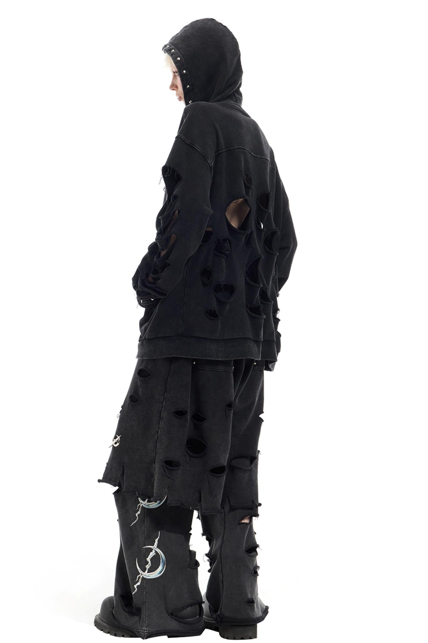 Studded Hooded Cardigan