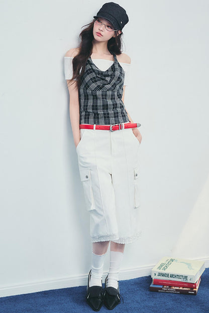 Lace Accent Drape Pants