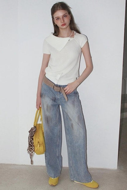 Asymmetric Loop Knit Top