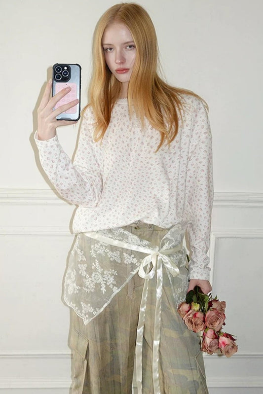 White Floral Lace Sweater