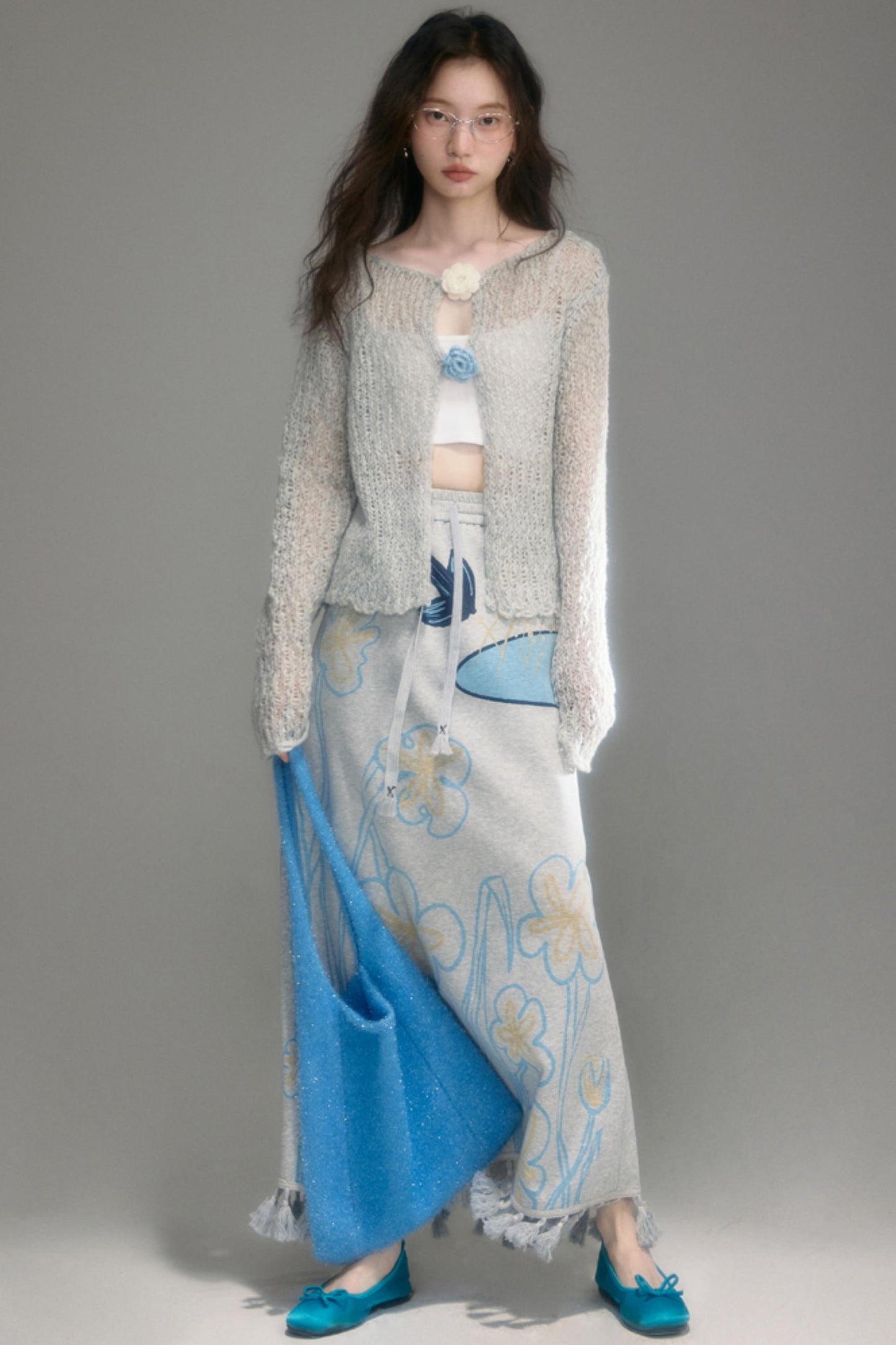 Flying Bird Print Skirt