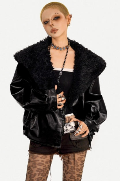 Retro Gothic Fur Collar Jacket