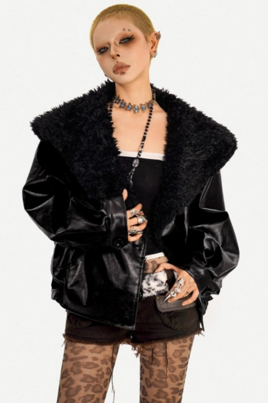 Retro Gothic Fur Collar Jacket