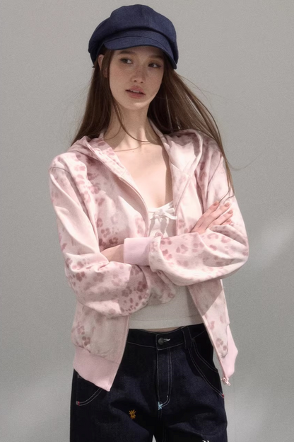 Sweet Printed Hooded Jacket