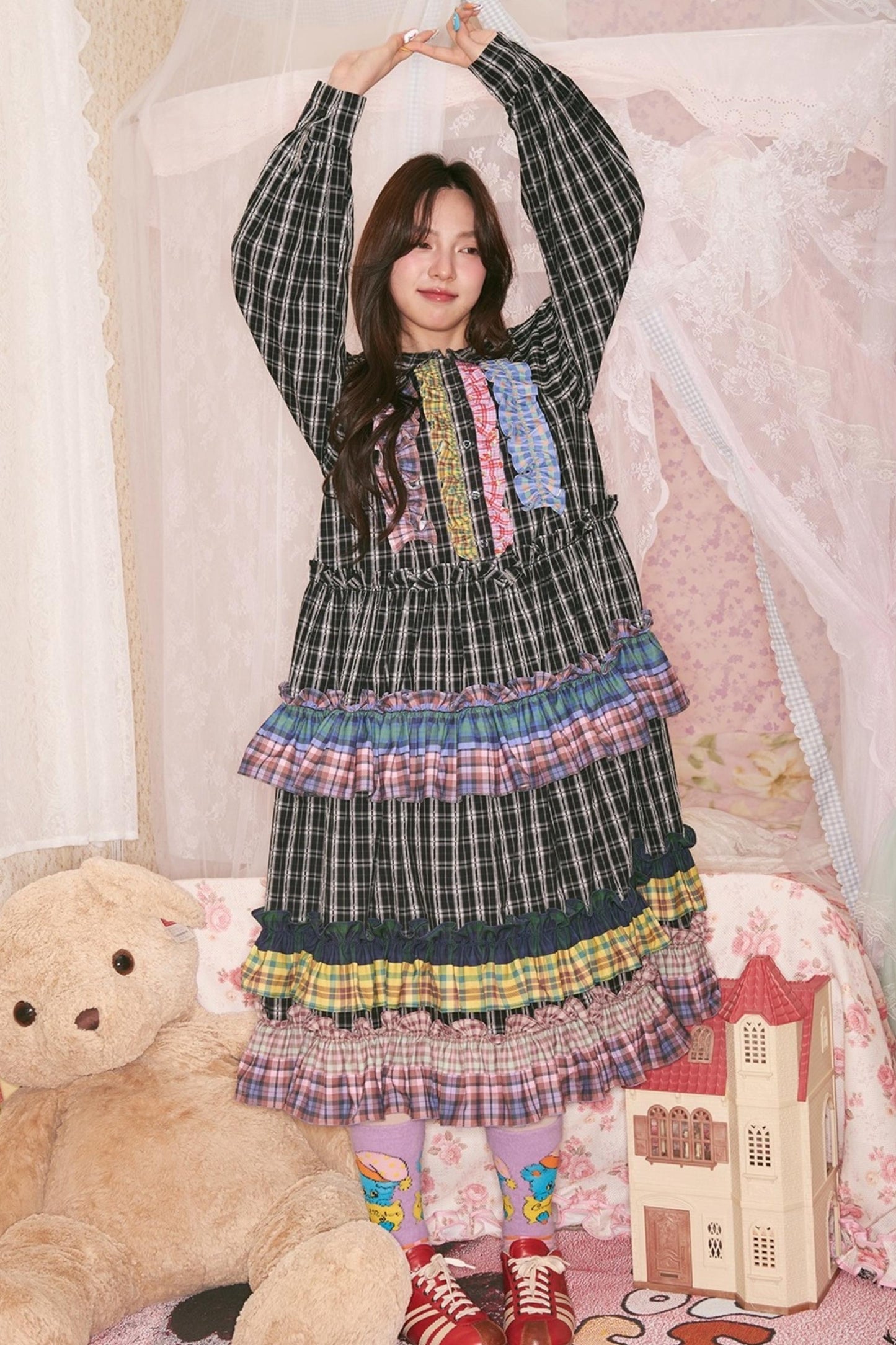 Colorful Lace Patchwork Dress