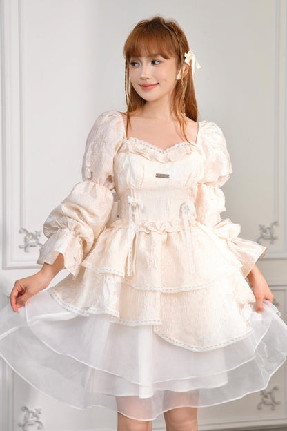 Princess Puff Sleeve Court Dress