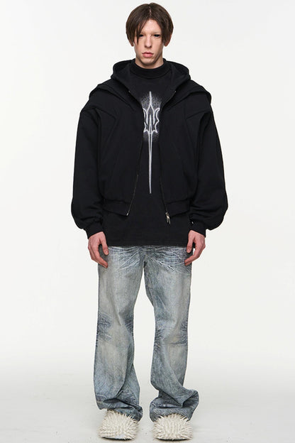 Layered Hoodie Jacket