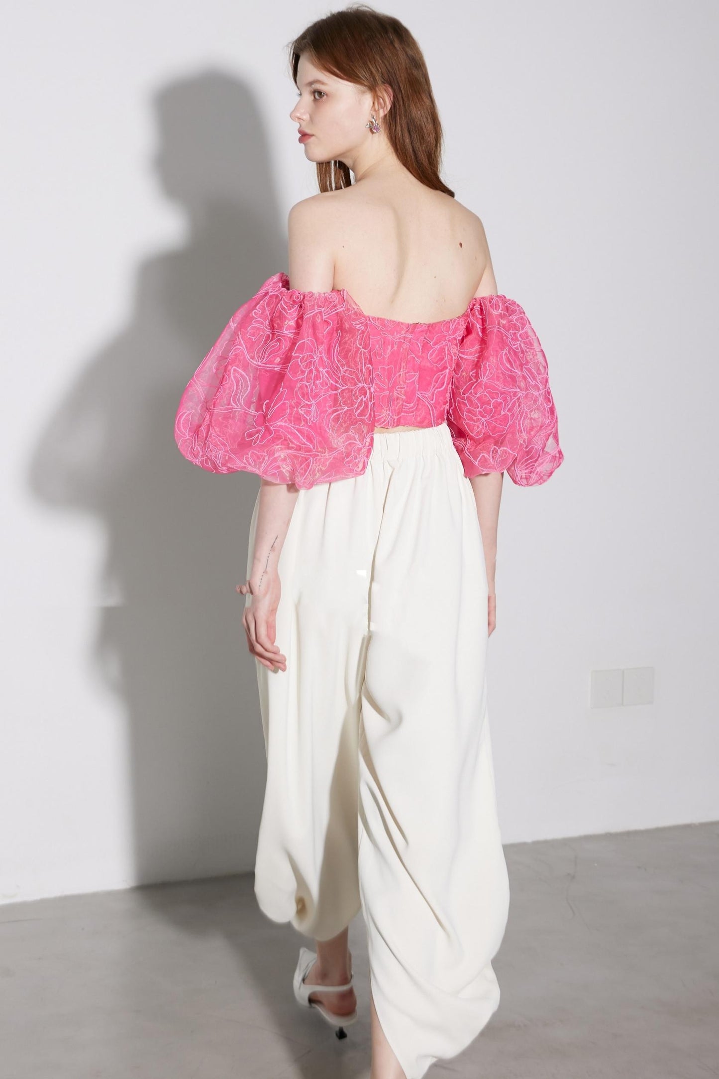 Pink Floral Crop Top