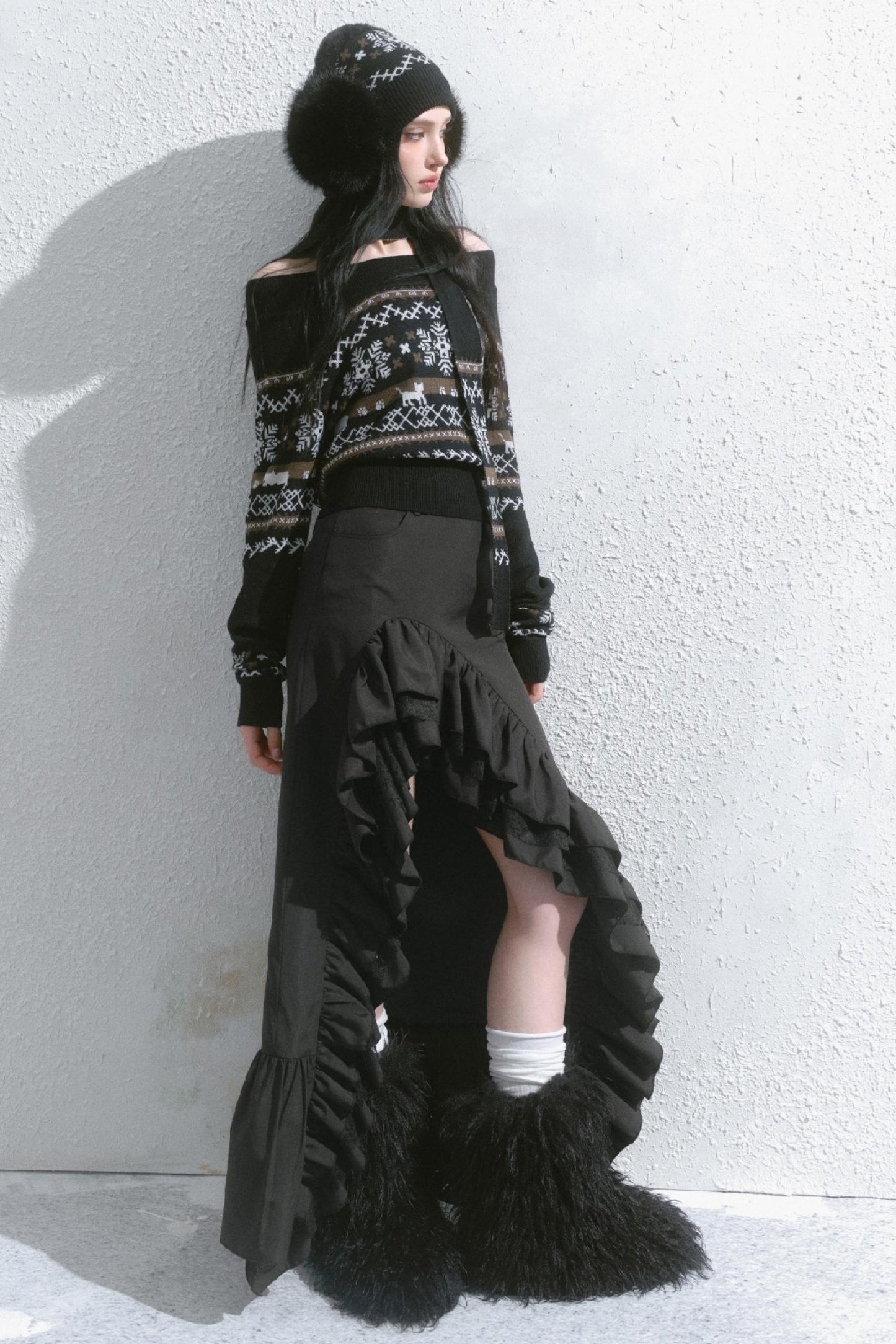 High-Waisted Slimming Long Skirt