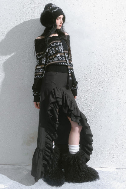 High-Waisted Slimming Long Skirt