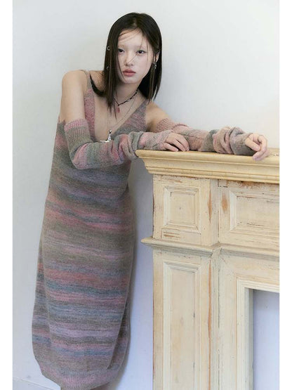 Gradation Knit V-Neck Cami Dress