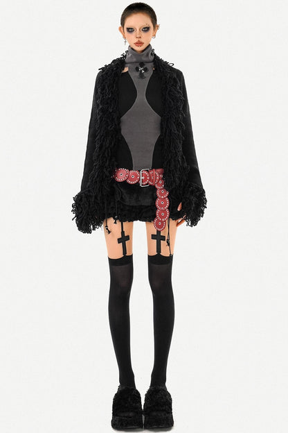 Vintage Fringed Knit Jacket