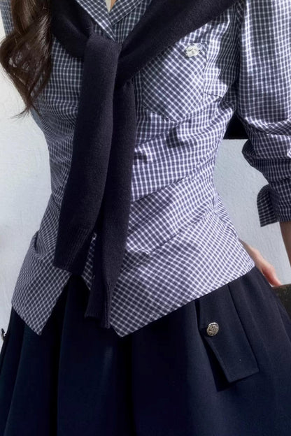 Lapel Long Sleeve Commuter Shirt Set-Up