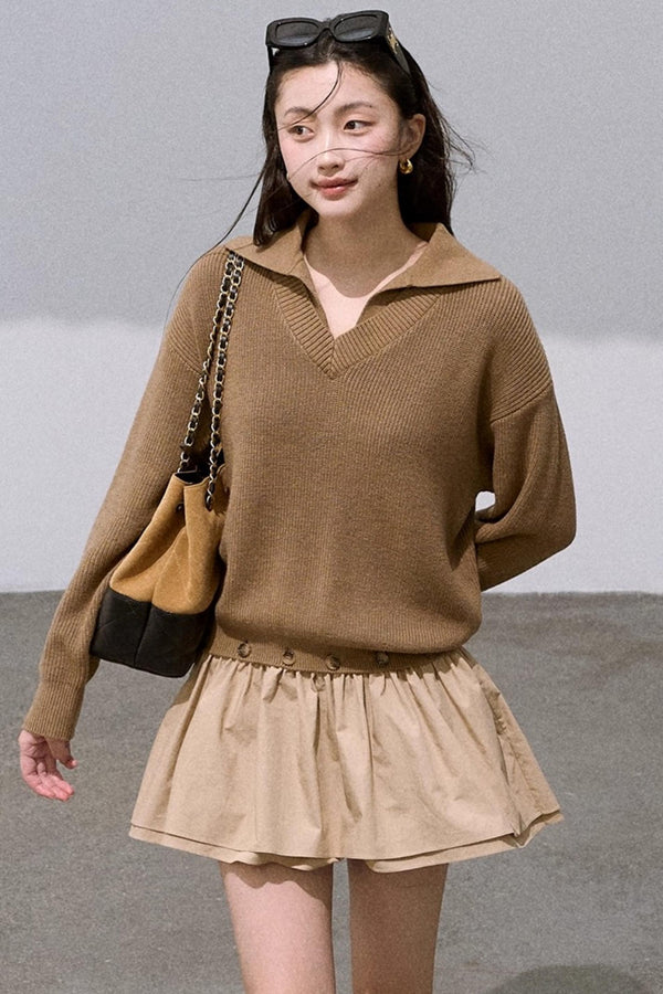 Wool V-Neck Temptation Dress