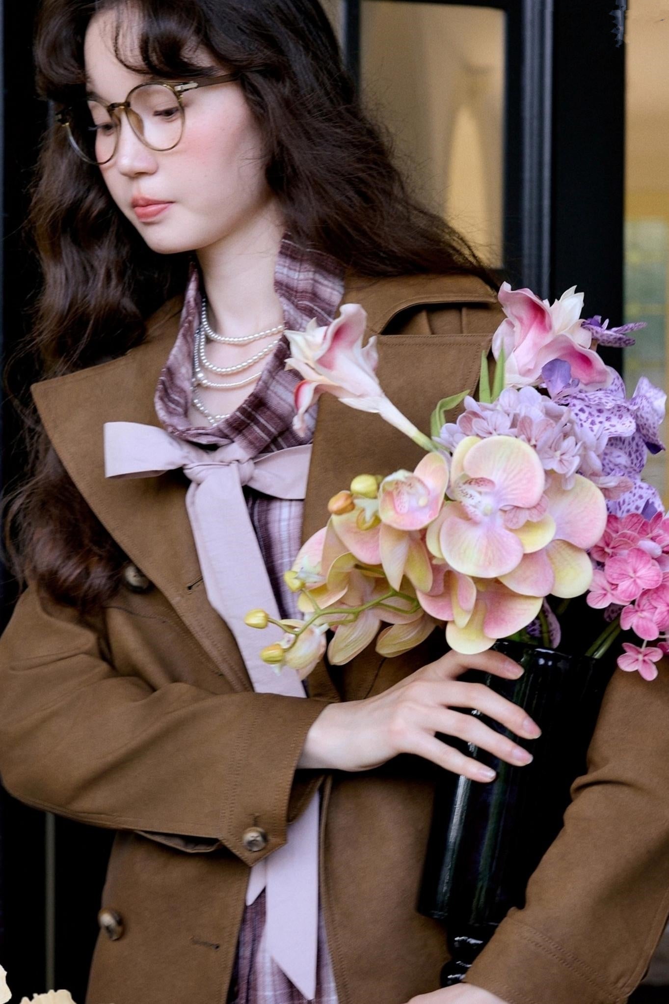 Vintage Blended Leather Carved Jacket